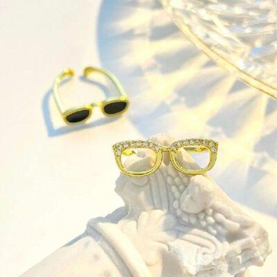 Fun Glasses Ring Fashion Creative Adjustable Open Index
