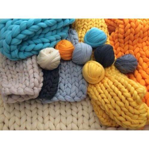 1000g 2.2Lb/ball Super Chunky Wool Yarn Bulky Roving Yarn