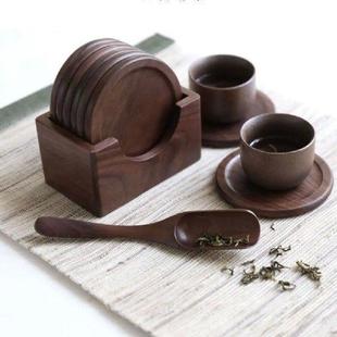 6pcs/set Teaware Japanese Style Wood Coaster Non-slip