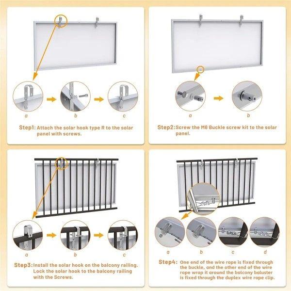 Solar Panel Balcony Hook 304 Stainless Steel Photovoltaic