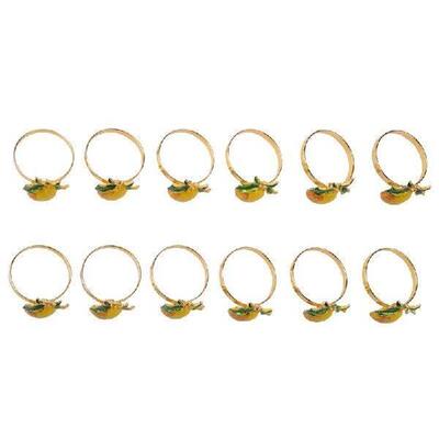 -BABQ 24 Pieces Lemon Napkin Rings Summer Napkin Holders