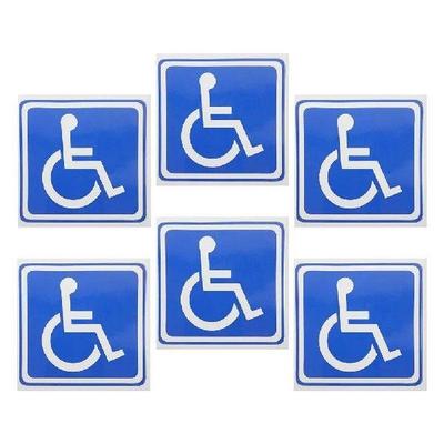 6 Sheets Disabled Signage Wheelchair Symbol Labels Decals