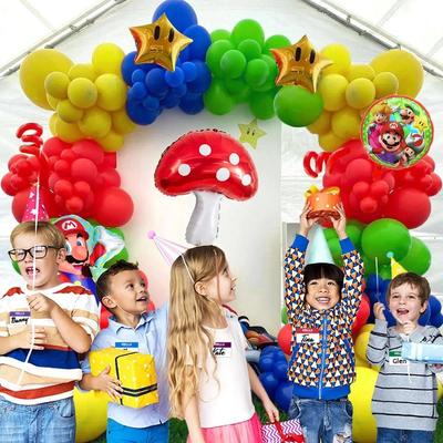 143pcs Super Brothers Mario Themed Balloon Garland Arch Kit