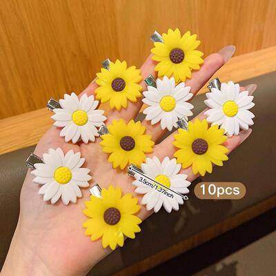 10 Sunflower Hair Clips Sweet and Stylish Flower Hair Clips