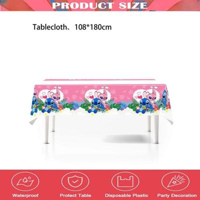 Lilo & Stitch Tablecloth Birthday Decor Blue Stitch Table Cl