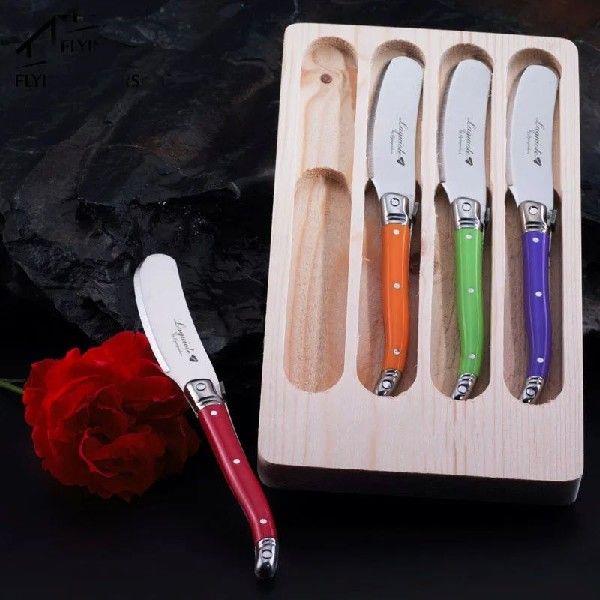 Stainless Steel Laguiole Butter Spreader Rainbow Cheese