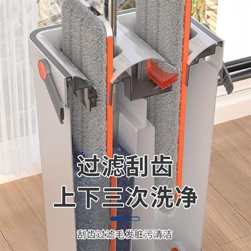 Household mop and bucket set Flat mops with wringer mop pads