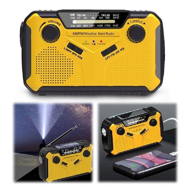 Solar Radio with LED Flashlight Power Bank SOS AM/FM