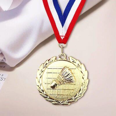 5cm Badminton Medal Gold/Silver/Bronze Medal with Neck