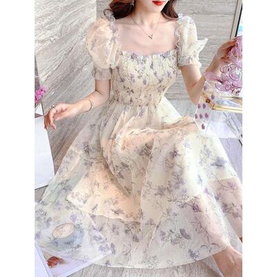 Summer Tea Break French Ink Painting Waist Slimming Temperam