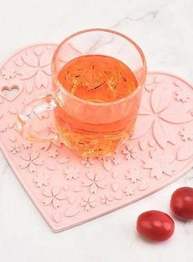 Non-slip Coaster Table Decoration Heart-shaped Silicone
