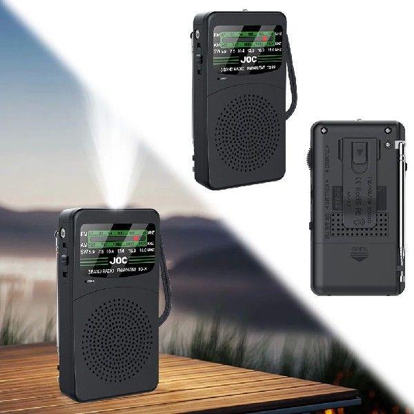 Portable AM FM SW Radio Pocket Radio with LED Flashlight