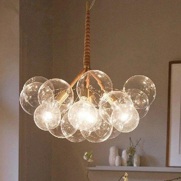 Nordic Glasses Chandelier Balck White Coffee Wires Pendant