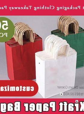 Kraft Paper Bag Hand Bags Gift Packaging Clothing Takeaway