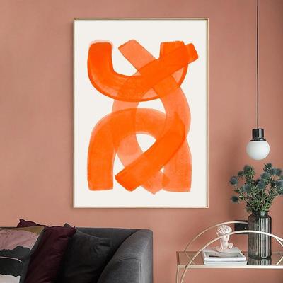 Modern Abstract Poster Orange Canvas Print Painting Wall Art