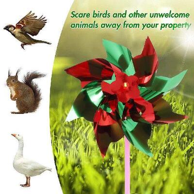 50pcs Bird Repeller Pinwheels Mixed Color Reflective