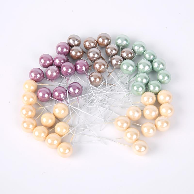 50/200PCs Artificial Flower Plastic Berry Color Cherry Pearl