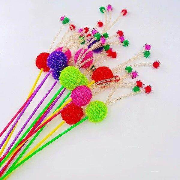 Cat Toy Elastic Ball Cats Stick Teaser Cat Toys Interactive