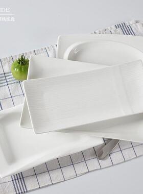 White ceramic rectangular Plates Restaurant creative