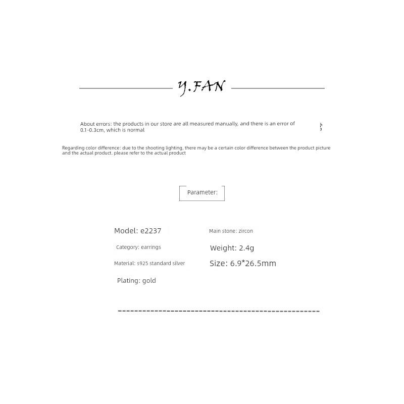 Far Van S925 Sterling Silver Earrings Popular Accessories Pe