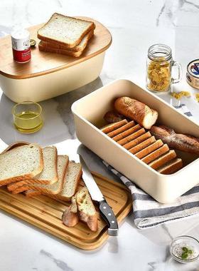 Food grade wooden lid bread storage box