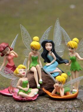 6pcs/set Anime Tinkerbell Fairy Tales Girls Tinker Bell PVC