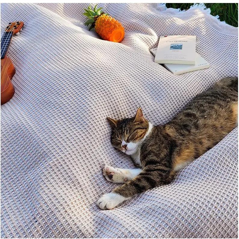 Outdoor picnic mat linen tablecloth 户外野餐桌布