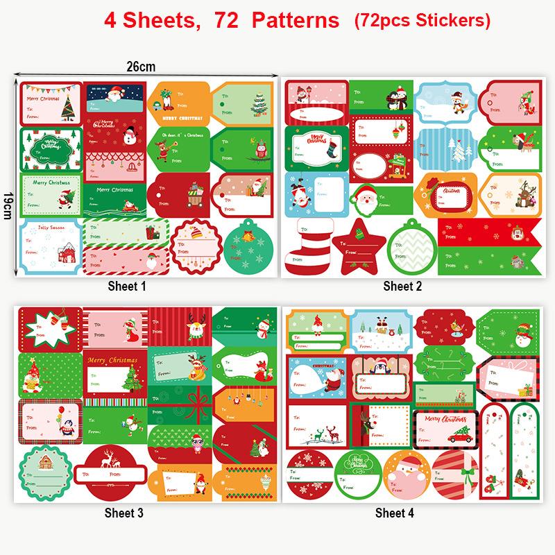 Christmas Stickers Adhesive Sealing Stickers To From Christm