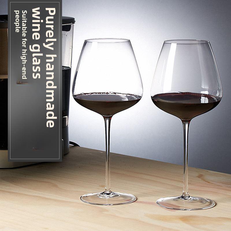 Large European Burgundy glass, crystal wine glass