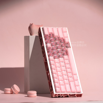 womier果冻水晶粉色键帽个性创意机械键盘帽女生可爱透明水晶键帽