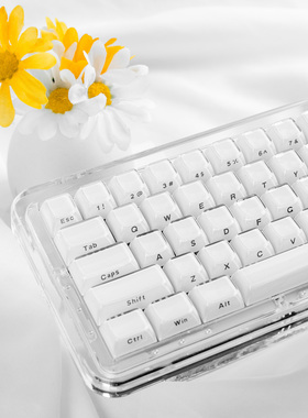 womier透明水晶侧刻果冻键帽透光粉色键盘键帽爱心雾透键帽小蜜蜂