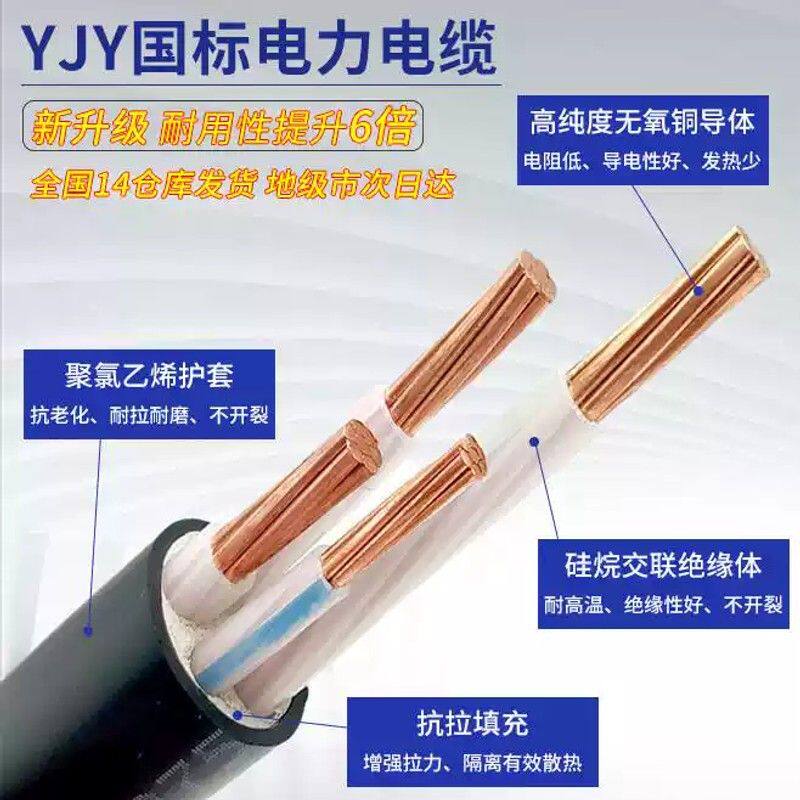 上上电缆线YJV铜芯2 3 4 5芯三相35 50 70 95 120 150 185平方240图片
