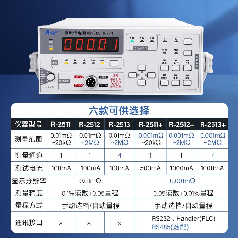 A-BF不凡R-2511高精度直流低电阻测试仪工程测量仪微欧姆计毫欧表