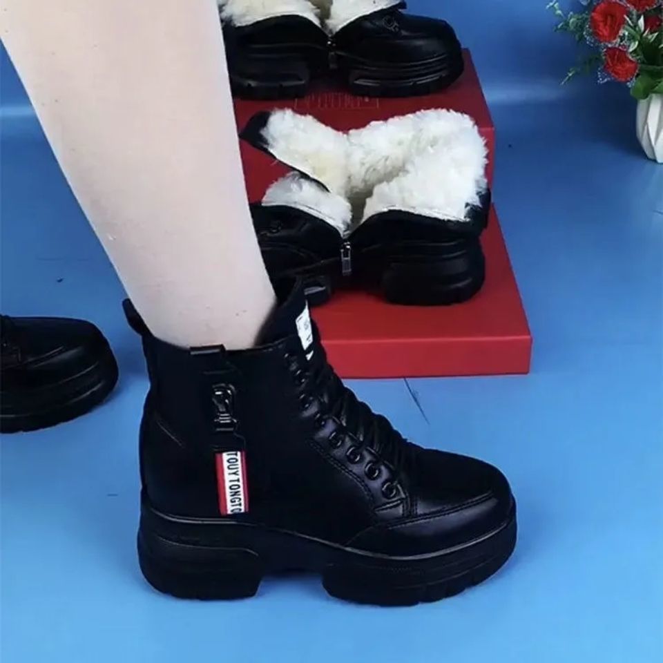 品牌断码清仓真皮马丁靴厚底棉靴