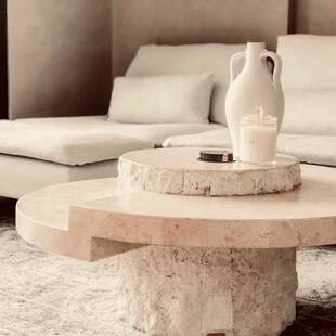 黄洞石天然石材莱姆石瓷砖石灰华餐桌吧台茶几底座travertine