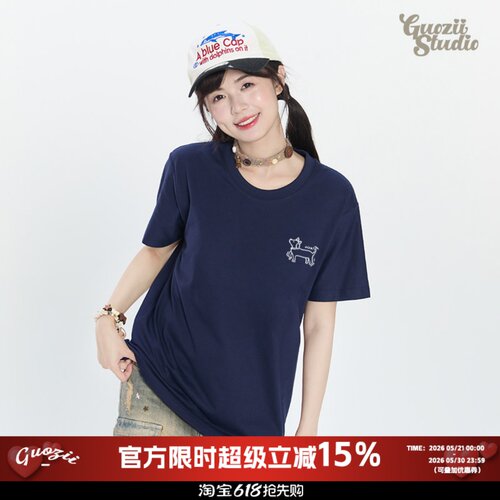 正肩常规纯棉t恤女可爱短袖印花
