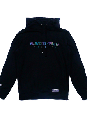 RWB-DPLS经典流行卫衣男女长袖黑色青春休闲字母连帽套头袋鼠兜