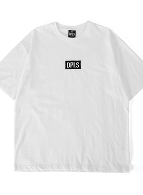 DPLS 洛杉矶潮牌 宽松简约休闲T恤 夏季纯棉白色百搭流行圆领短袖