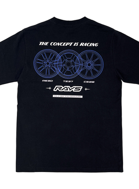 RAYS-DPLS联名三剑客印花T恤休闲宽松短袖LOGO圆领潮酷男女同款