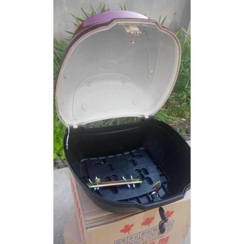 包邮摩托车踏板车女装车电动车助力车尾箱后备箱储物箱工具箱枣红