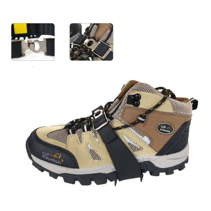 户外冰爪4齿防滑鞋套雪地攀岩装备雪爪登山鞋钉链简易男女冰