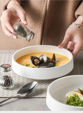 一亨盘子高级感汤盘日式饭碗家用汤碗米饭碗面碗沙拉碗高颜值餐具