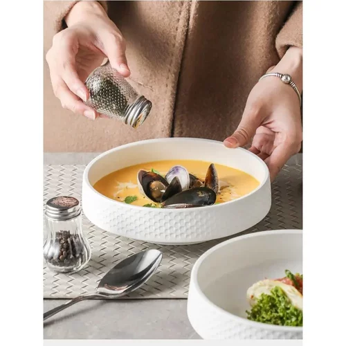 一亨盘子高级感汤盘日式饭碗家用汤碗米饭碗面碗沙拉碗高颜值餐具