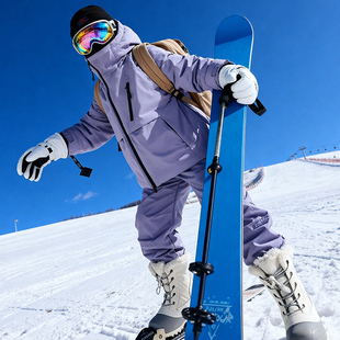 男童冬季夹棉套装2025新款儿童保暖加厚抗寒滑雪服中大童冬装棉服