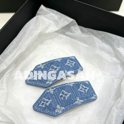 经典老花发夹蓝色印花牛仔刘海夹