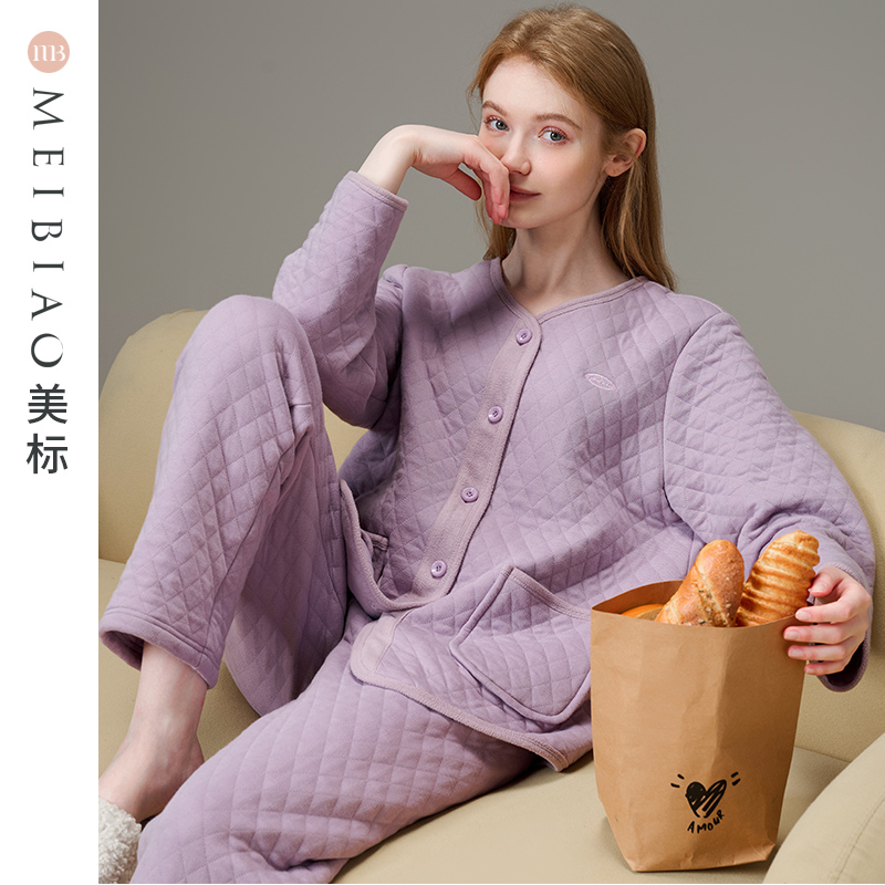 美标三层夹棉保暖家居服