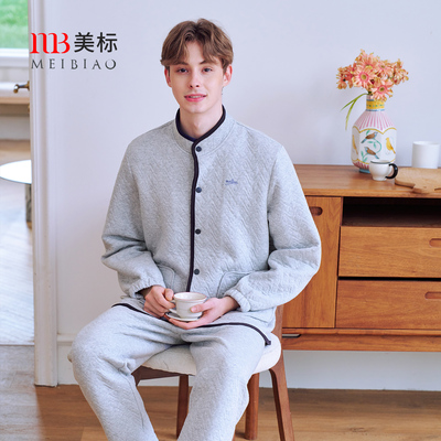 美标三层薄夹棉睡衣套装