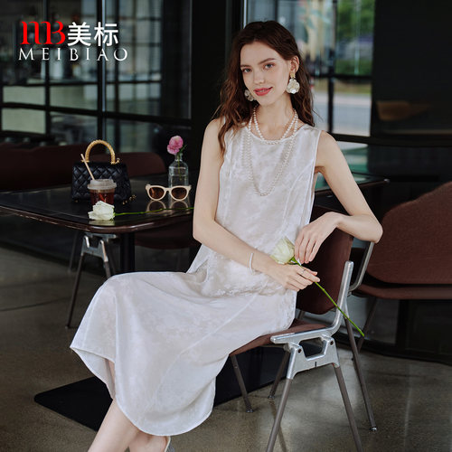 美标桑蚕丝无袖背心睡裙