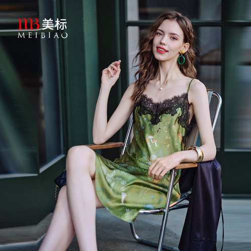 美标100%桑蚕丝凉感睡裙