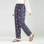 女士秋 春秋宽松可外穿纯色简约休闲家居长裤 美标新款 纯棉睡裤